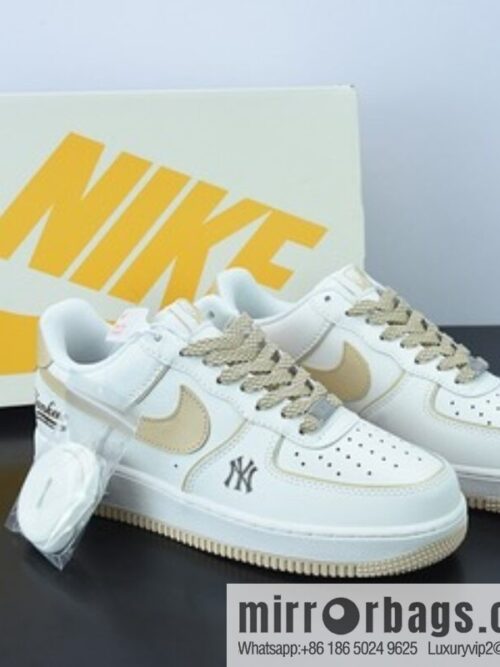o_1g7jg453k196f99m10ns1m4lmi593-800x8000avehmlrliw80141_20250719075129.jpg MLB x Nike Air Force 1 Low \"MLB/Khaki\" Air Force One \"leather (fabric) beige khaki edge NY printed\" low top sneakers item number: BS8806-555