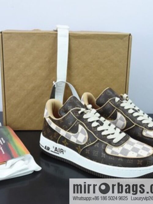 Purchasing grade LVx Nk Air Force 1 Low Louis Vuitton donkey brand LV joint name, Air Force One, leisure sports shoes
