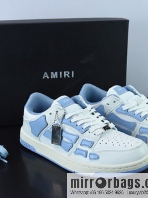o_1gc6bc07oas8u1fluo2is1lee1t-800x800ksafkjjsvzn64972_20250719014918.jpg AMIRI Skeleton Low-Skel top Sneakers bone series \"leather (fabric) white light blue foot bones\" 202886M232-148