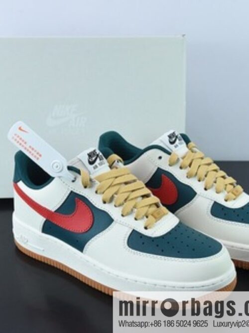 o_1gc8tl3471d3rtch1ianpnv1ijtd4-800x8005nxtsopufve64818_20250719014748.jpg Nike By You Air Force 1 \'07 Low Retro SP Air Force One Low Help White Green Dark Red \"Item Number: FD9063-163