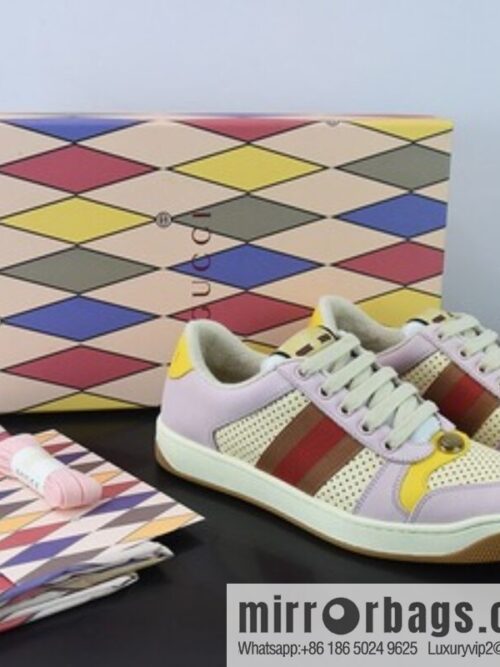 o_1ge1gl9rf2j7um7uht162ornkt-800x800bvcte15ldcn60176_20250719004842.jpg Gucci Distressed Screener sneakers Gucci small dirty shoes series, classic prototype Vintage versatile old dad shoes