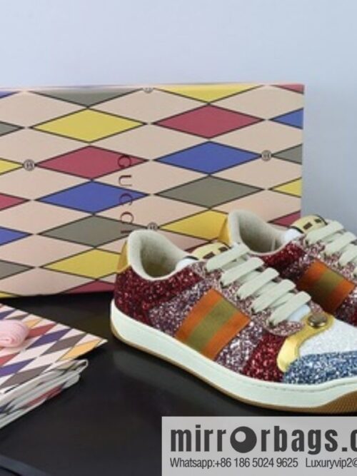 o_1ge1h8a4kqf6149v16s6k50dr8b-800x800qdy1gkphuwl60165_20250719004836.jpg Gucci Distressed Screener sneakers Gucci small dirty shoes series, classic prototype Vintage versatile old dad shoes