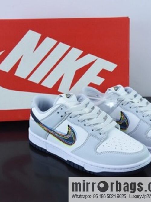 o_1gf882a4s1i421q2f1ea1dph15mg8t-800x800mnt4p5hil5157680_20250719001754.jpg NK Dunk Low grey and white \"3D Swoosh\" short shoe type item number DV6482-100