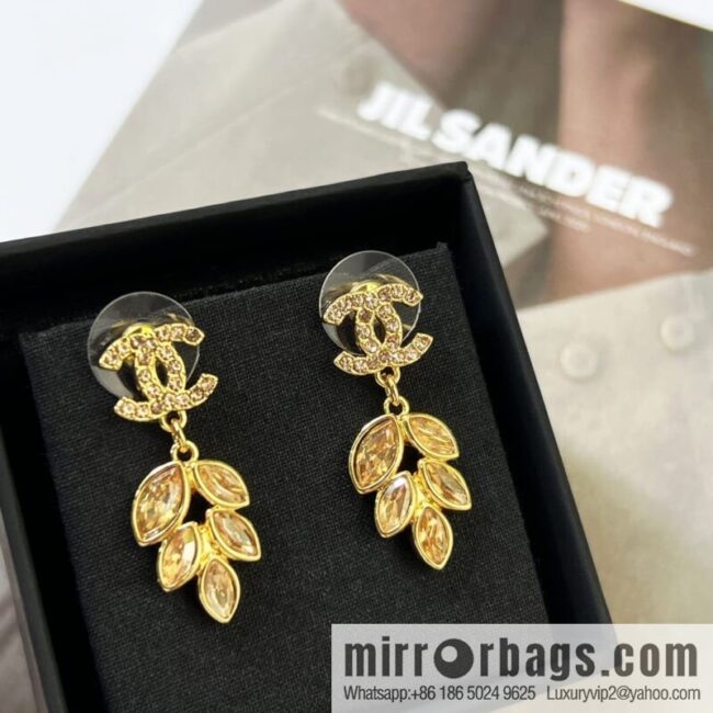 New ☑️ Chanel double c wheat stud earrings