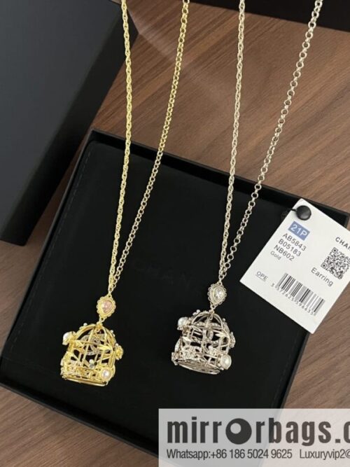 wsxc1669121260639_2-800x800hf1i433l5im205680_20250709070715.jpg New ☑️ Chanel double c colored treasure bird cage necklace sweater chain