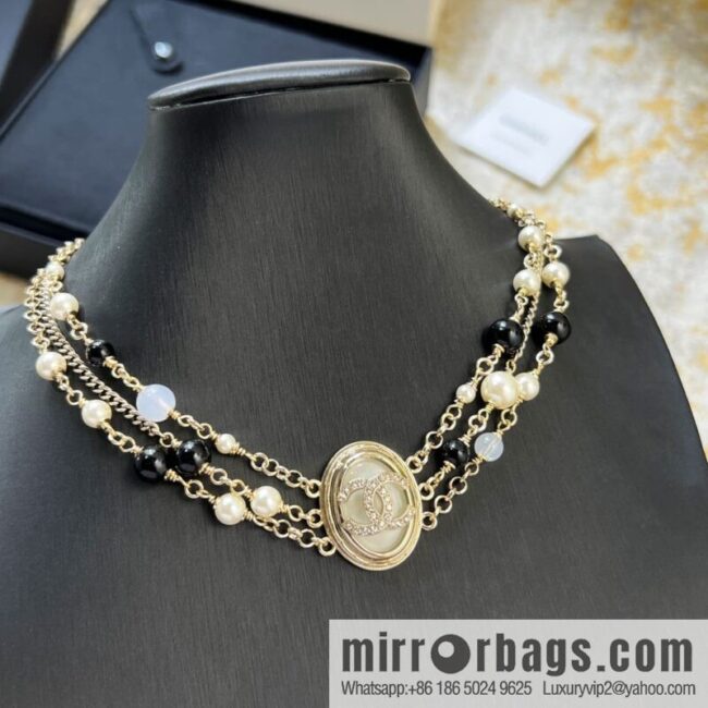 New ☑️ Chanel Double C Oval Triple Pearl Necklace Necklace
