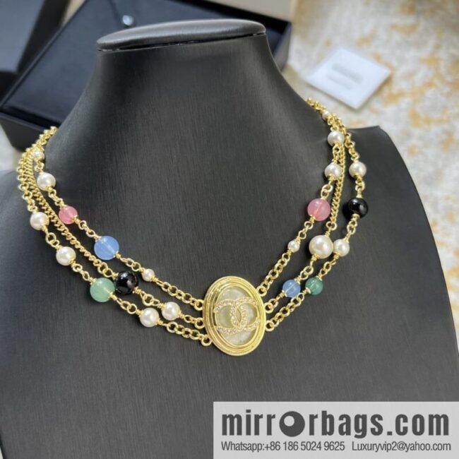 New ☑️ Chanel Double C Oval Triple Pearl Necklace Necklace