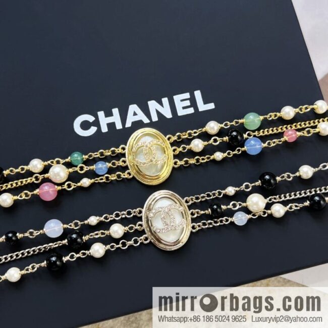 New ☑️ Chanel Double C Oval Triple Pearl Necklace Necklace