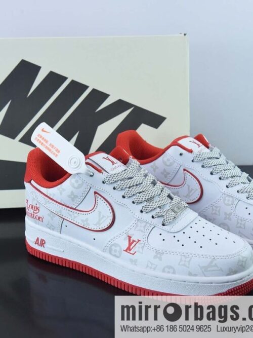 wsxc1669459505934_4-800x800ik0deitwtd146199_20250718033107.jpg Louis Vuitton LV x NK Air Force 1 07 LV8 🥰 White/Dark Grey/LV Monogram \"Air Force One Old Flower White Red\" Low Top Casual Board Shoes DR9868-100