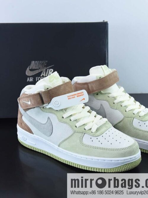 wsxc1669459523525_4-800x80035qfifwqaj446089_20250718032941.jpg Nk Air Force 1 \'07 Mid lemon yellow, brown-gray patchwork Air Force One mid-top casual shoes, item number: AL6896 558