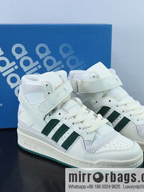 wsxc1670501863144_4-800x8004pgwsu54fr341710_20250718022915.jpg Adidas Clover Originals Forum 84 High Roman series velcro high-top Vintage lace-up versatile casual sports shoes \"leather (fabric) beige dark green\" GX1519