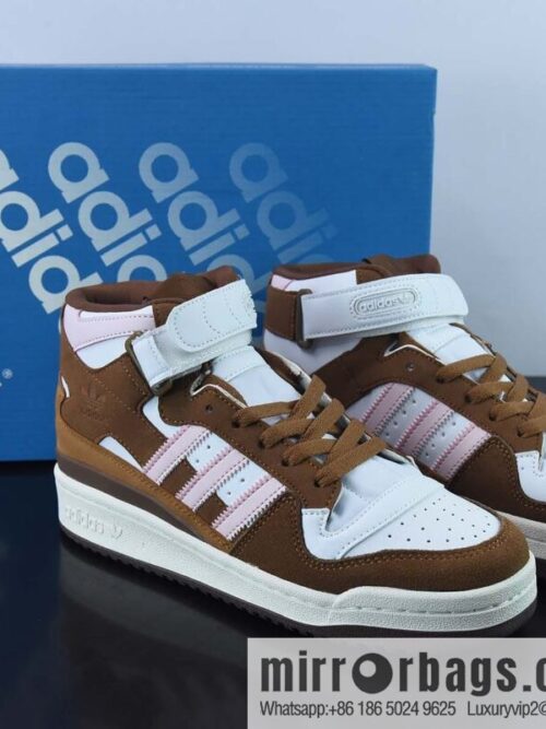 wsxc1670501866010_4-800x800u2aoqnhgvqa41699_20250718022906.jpg Adidas Clover Originals Forum 84 High Roman series velcro high top Vintage lace-up versatile casual sports shoes \"leather (fabric) white brown powder\" GY6802