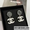New ☑️ Chanel c2 double c black round stud earrings