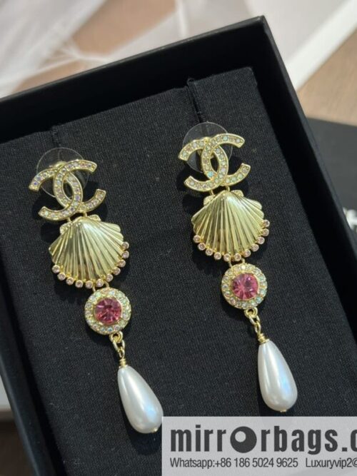 wsxc1672316432203_0-800x800wkrox40ofey201466_20250709051231.jpg New ☑️ Chanel c4 double c gold shell 🐚 stud earrings
