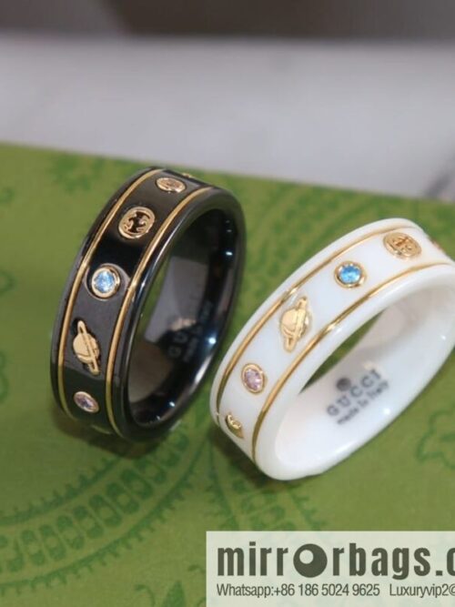 wsxc1677328993396_0-800x800dugmi0gjof5190898_20250709000431.jpg New Gucci gucci double G black and white ceramic Saturn diamond ring