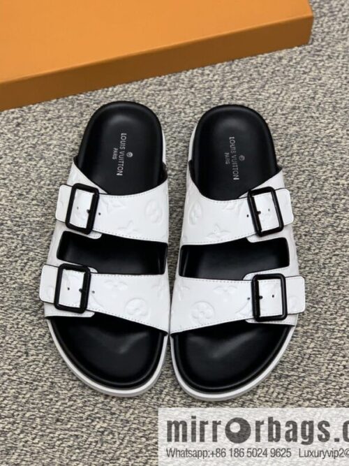 wsxc1677500664266_0-800x800wwr2bv3cwuf35069_20250716040603.jpg LV/Louis Vuitton white printed men\'s sandals with black outsoles