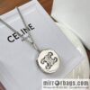 New Celine Arc de Triomphe white fritillary round necklace