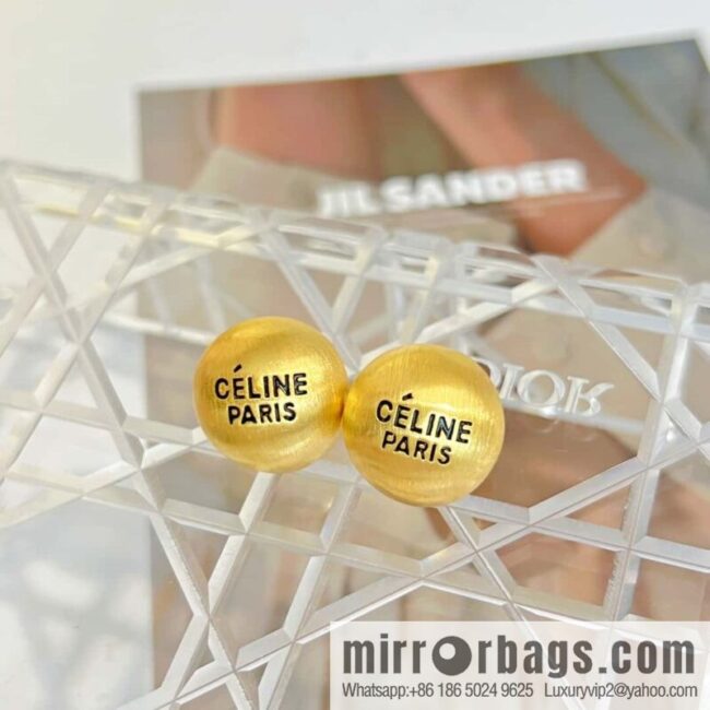 New ☑️ Celine round letter stud earrings