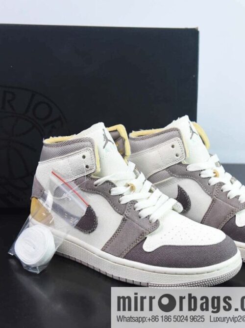 wsxc1680439637513_4-800x800cm4vh2q15w222445_20250716021705.jpg NK Air Jordan 1 Mid \"Craft Sail\" AJ1 Joe 1 Brown-gray, Zhongbang basketball shoes, item number: DM9652-102