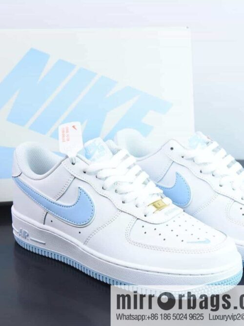 wsxc1681044788455_4-800x8002sm3gdfxgou19089_20250716014639.jpg Air Force 1 \'07 Low QS \"White/Ice Blue Mini Swoosh\" Air Force One Classic Low Top Versatile Casual Sports Shoes \"leather (fabric) white ice blue embroidery small hook\" Item number: CV5696-962