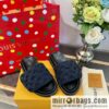 LV/Louis Vuitton 1v donkey brand | velcro platform slippers