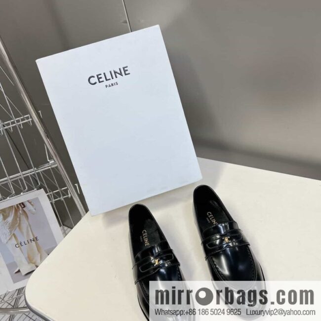CELINEl Celine loafers Caesar door buckle series casual small leather shoes