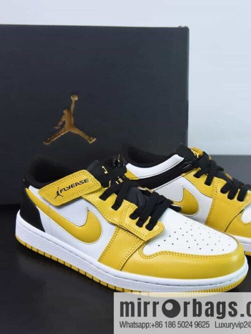 wsxc1690645711197_4-800x8001vxuz3t351f193397_20250709012145.jpg Air Jordan 1 Low AJ1 Jordan 1st generation low-top basketball shoes/white and yellow, black tail, college gold velcro zipper Item number: DM1206-107