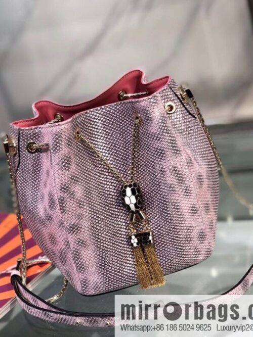 wsxc1692026886362_0-800x800p13jsqqtayh76961_20250719072042.jpg BVLGARI (Bulgari) early spring limited edition new - red water snakeskin beautiful barrel bag model: 287614