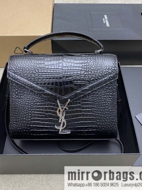 wsxc1692630035203_0-800x800rvn0hbqgn3e68309_20250719023424.jpg CASSANDRA series new original leather pressed crocodile pattern black crocodile/silver buckle Model: 578000