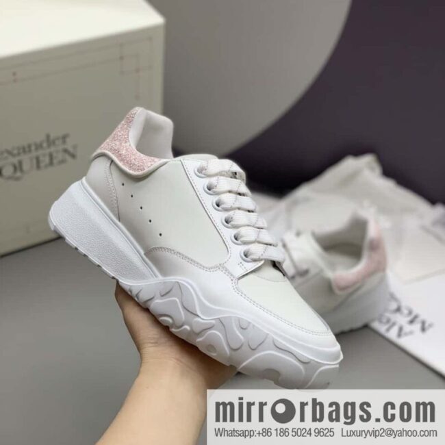 Alexander McQueen Alexander McQueen heels pink beads patchwork women\'s sneakers