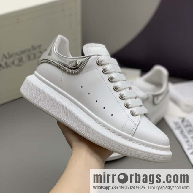 Alexander McQueen Silver zipper Unisex sneakers