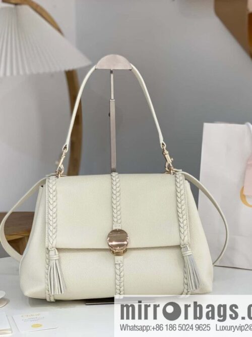 wsxc1696944818238_0-800x800q1izmjmwrwt46832_20250718034435.jpg Chloe Penelope Gold Coin Bag, Large Dropped Leather, White 35cm