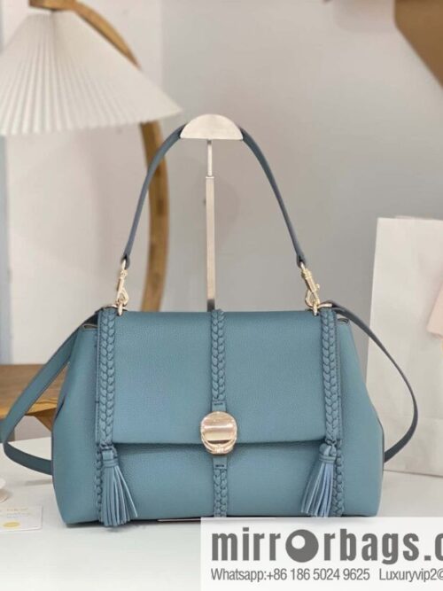 wsxc1696944850507_0-800x800kdl3xmunkv246790_20250718034414.jpg Chloe Penelope Gold Coin Bag, Large Dropped Leather, Haze Blue 35cm