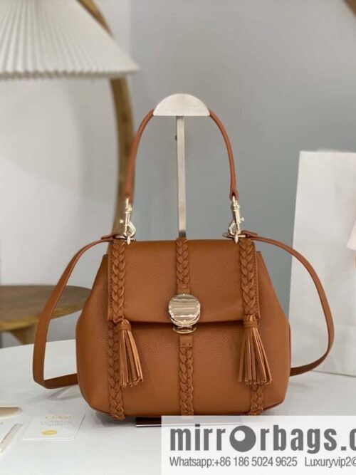 wsxc1697033456997_0-800x8000u5r1jhtkmg45199_20250718031931.jpg Chloe Penelope Gold Coin Bag, Medium Dropped Leather, Brown 25CM