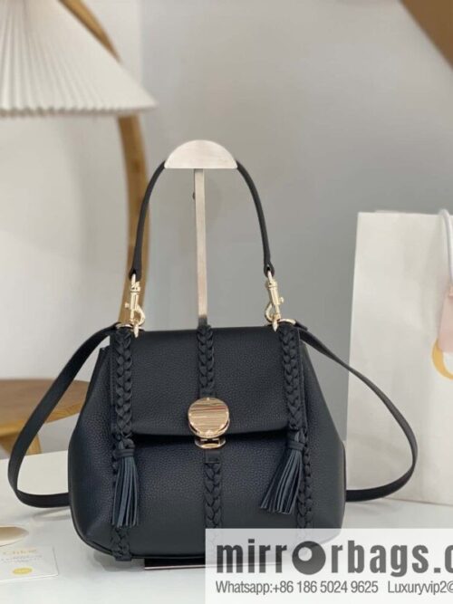 wsxc1697033464747_0-800x800pagidn4deqa45173_20250718031919.jpg Chloe Penelope Gold Coin Bag, Medium Dropped Leather Black 25CM