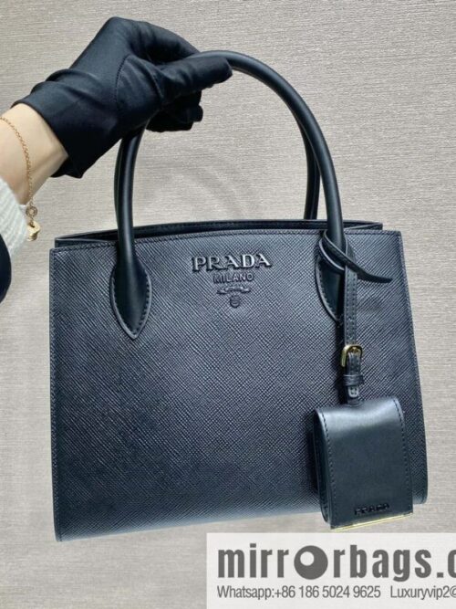 wsxc1697654805533_0-800x800fibf34u1sux40600_20250718021657.jpg PRADA imported thick cross leather + imported calfskin tote bag 1BA156 black