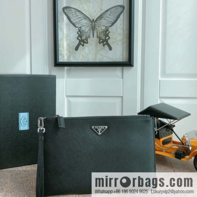 PRADA Prada imported coarse cross pattern leather handbag 2NG005