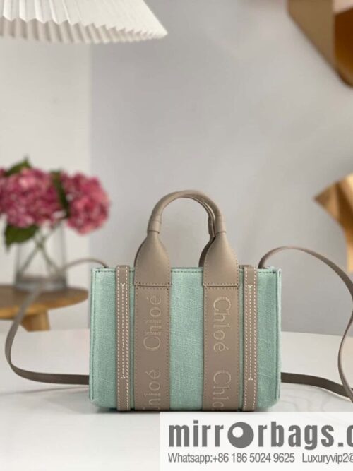 wsxc1711622642244_0-800x8005dwyc3v3vha2676_20250715231744.jpg Chloe Woody Linen with Pitot Bag, Avocado Green with Grey Mini20CM