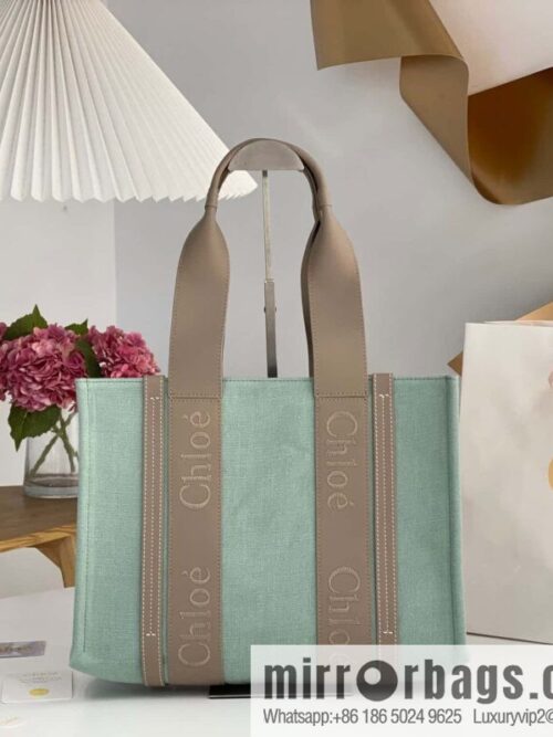 wsxc1711622862468_0-800x8002pzf5pnscof2649_20250715231725.jpg Chloe Woody Linen with Pitot Bag, Avocado Green with Grey Medium 37CM