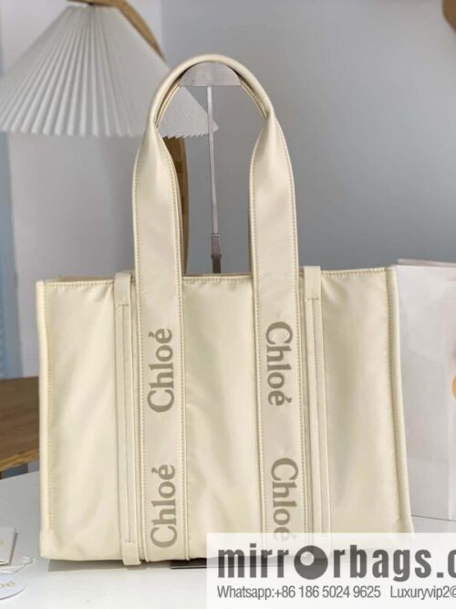 wsxc1711721415078_0-800x8002rkfycjavoo2407_20250715231513.jpg Chloe\'s new nylon new material Woody tote bag, large rice apricot 45CM.