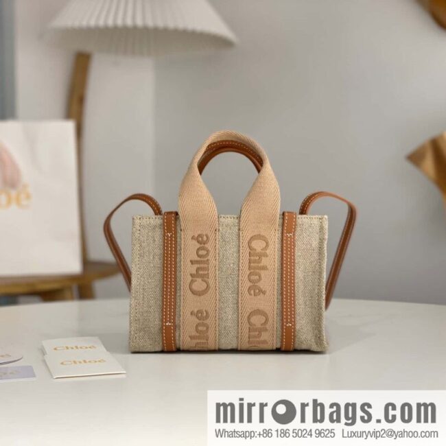 Chloe Woody Linen with Pitot Bag, Orange Mini20CM