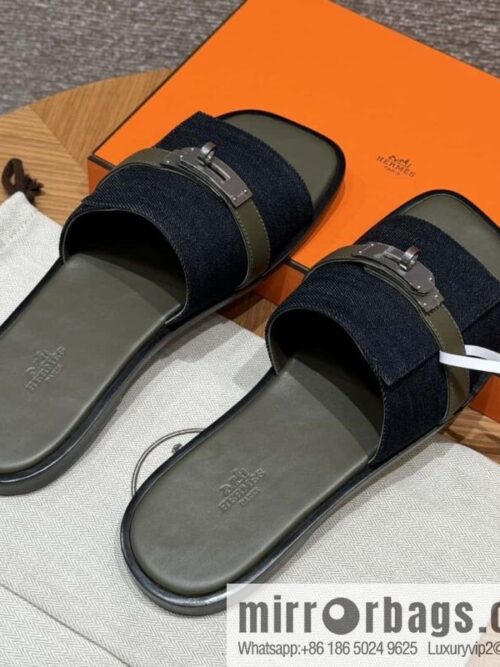 wsxc1715283253884_0-800x800geo4b0mlbwm90280_20250701235926.jpg Hermès 183 GABRIEL Men\'s sandals, denim/Cowboy dark green/Dark green