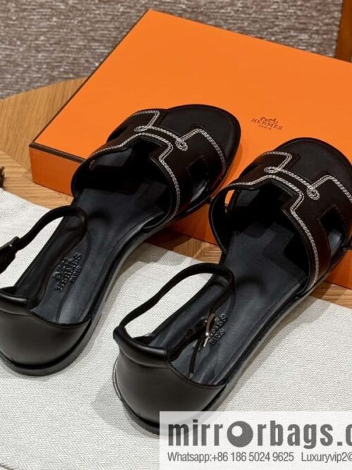 wsxc1716219341768_0-800x800o4otpajyed489167_20250701232825.jpg Hermès 196 Santorini sandals 50 plain/Swift black/ck89/noir