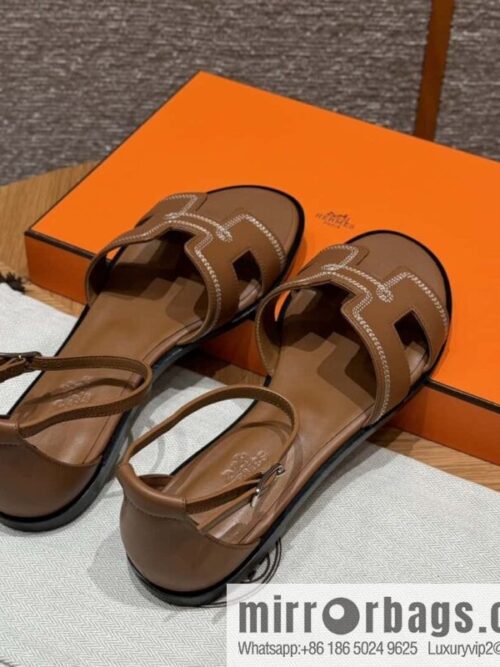 wsxc1716219650340_0-800x800ha2armv5dyi89142_20250701232746.jpg Hermès 196 Santorini sandals 50 plain/Swift gold brown/ck37/gold