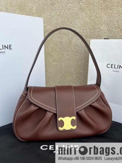 wsxc1716913856070_0-800x800dyueoa23j5w199052_20250709041055.jpg CELINE POLLY Medium soft cow leather (fabric) handbag 115633 jujube red