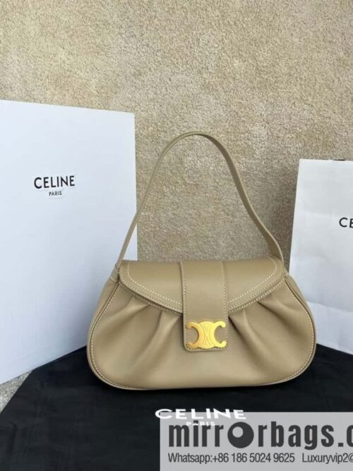 wsxc1716914097106_0-800x8002ffcd5ni22y199024_20250709041023.jpg CELINE POLLY Medium soft cow leather (fabric) handbag 115633 apricot