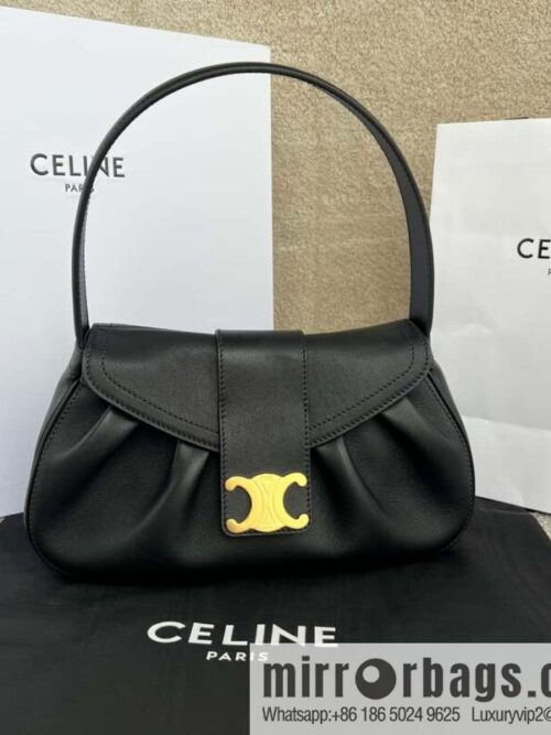 wsxc1716914251201_0-800x8002f45oz21nvk198995_20250709040938.jpg CELINE POLLY Medium soft cow leather (fabric) handbag 115633 black