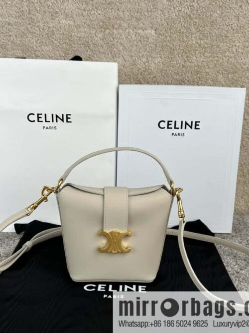 wsxc1716998377010_0-800x800apdutnnf230196661_20250709030254.jpg CELINE TRIOMPHE mini smooth cow leather (fabric) bucket bag 10K943 meters white