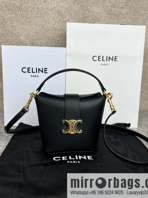 wsxc1716998556714_0-800x800uqvjtwla1bc196645_20250709030223.jpg CELINE TRIOMPHE mini smooth cow leather (fabric) bucket bag 10K943 black