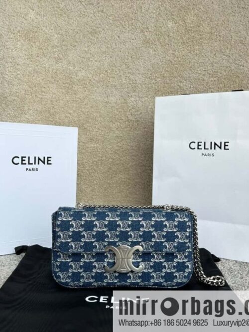 wsxc1717168479074_0-800x800avbhrkvt3km196207_20250709024810.jpg CELINE TRIOMPHE denim chain strap backpack 115202 denim